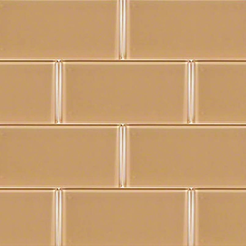Caramel Glass Subway Tile 3x6 Detail