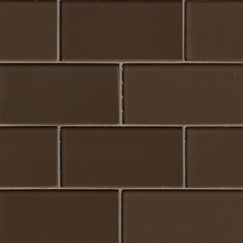 Cinnamon Glass Subway Tile 3x6 Detail