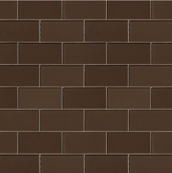 Cinnamon Glass Subway Tile 3x6 Variation