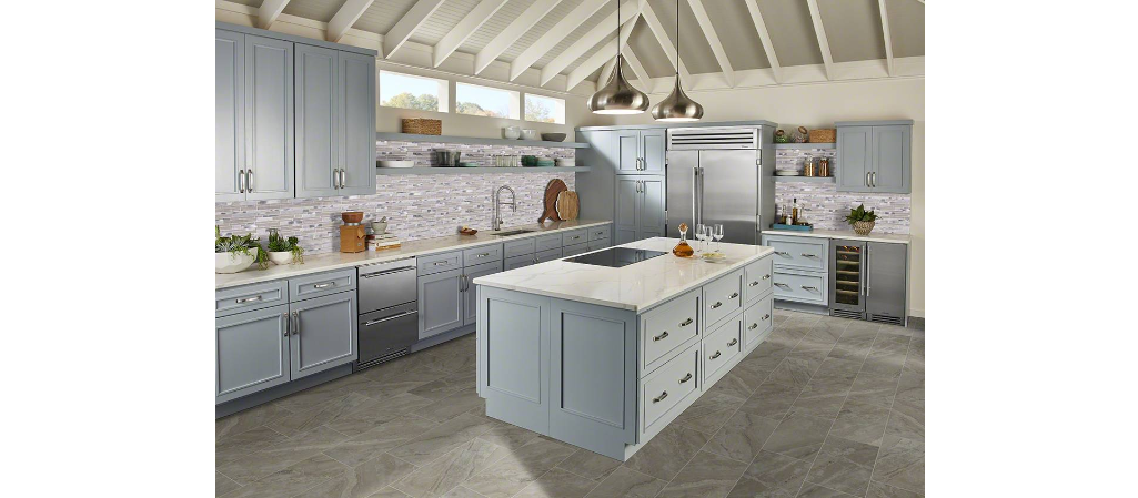 White Wave Interlocking Pattern 4mm Room Scene 2